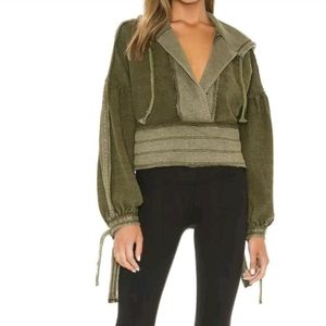Free People Green Movement Half Court Hoodie